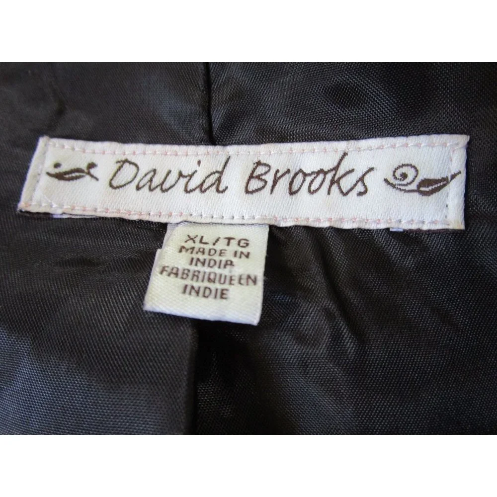 David Brook Floral Embroidered Black Shantung Silk Duster Coat Ladies XL EUC - Picture 4 of 16